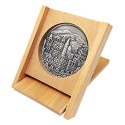 מטבע ביציקה אישית בקופסת עץ אורן